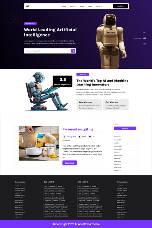 Free AI WordPress Theme