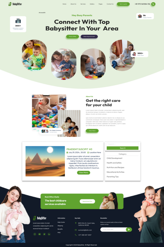 Free Babysitter WordPress Theme