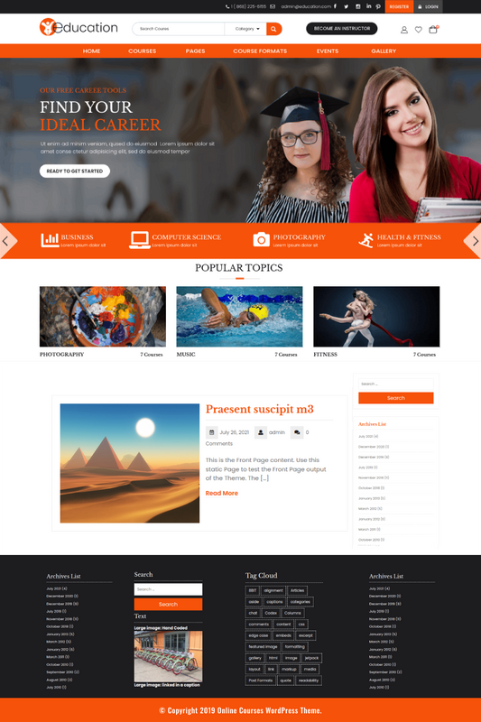 Free Courses WordPress Theme