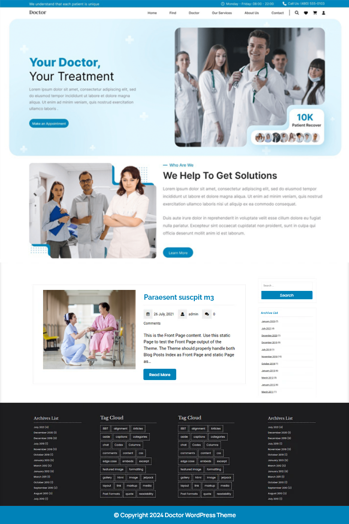 Free Doctor WordPress Theme