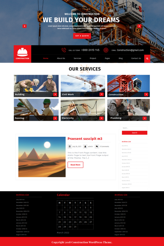 Free Engineering WordPress Theme