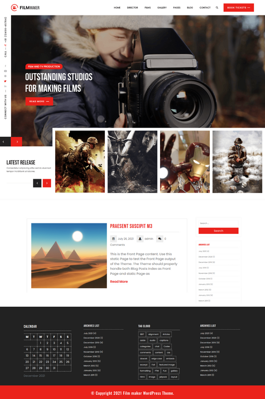 Free Film Maker WordPress Theme