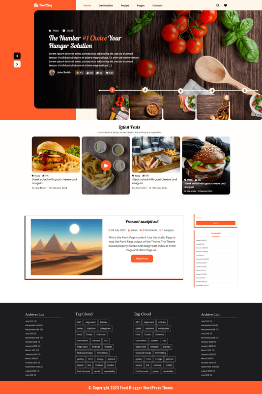 Free Food Blogger WordPress Theme