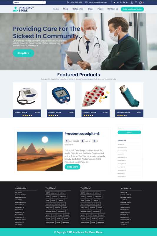 Free Healthcare WordPress Theme