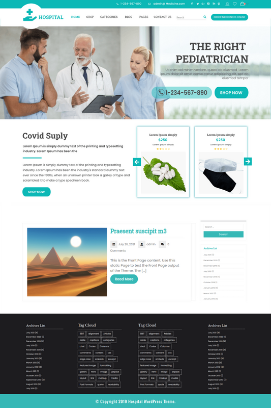 Free Hospital WordPress Theme