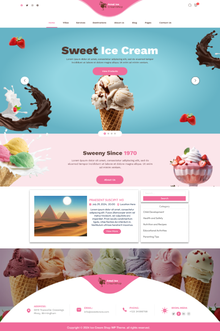 Free Ice Cream WordPress Theme