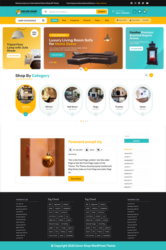 Free Interior WordPress Theme