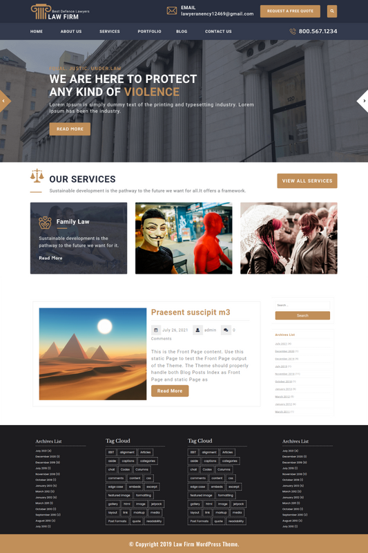 Free Law Firm WordPress Theme