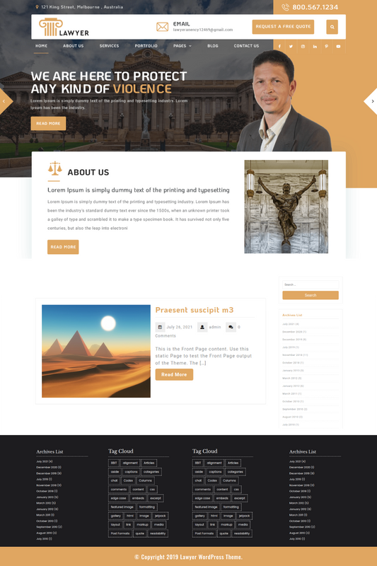 Free Lawyer WordPress Theme