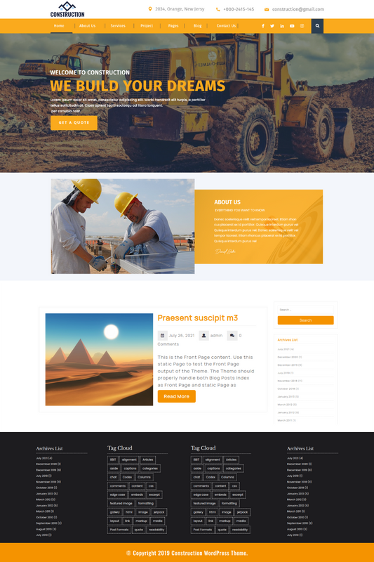 Free Reconstruction WordPress Theme