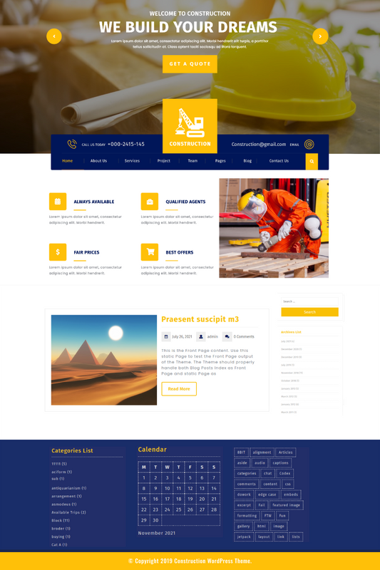 Free Renovation WordPress Theme