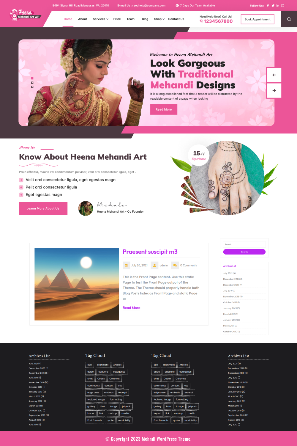 Free Tattoo WordPress Theme