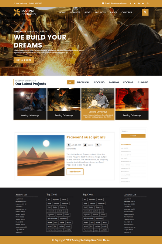 Free Welding WordPress Theme