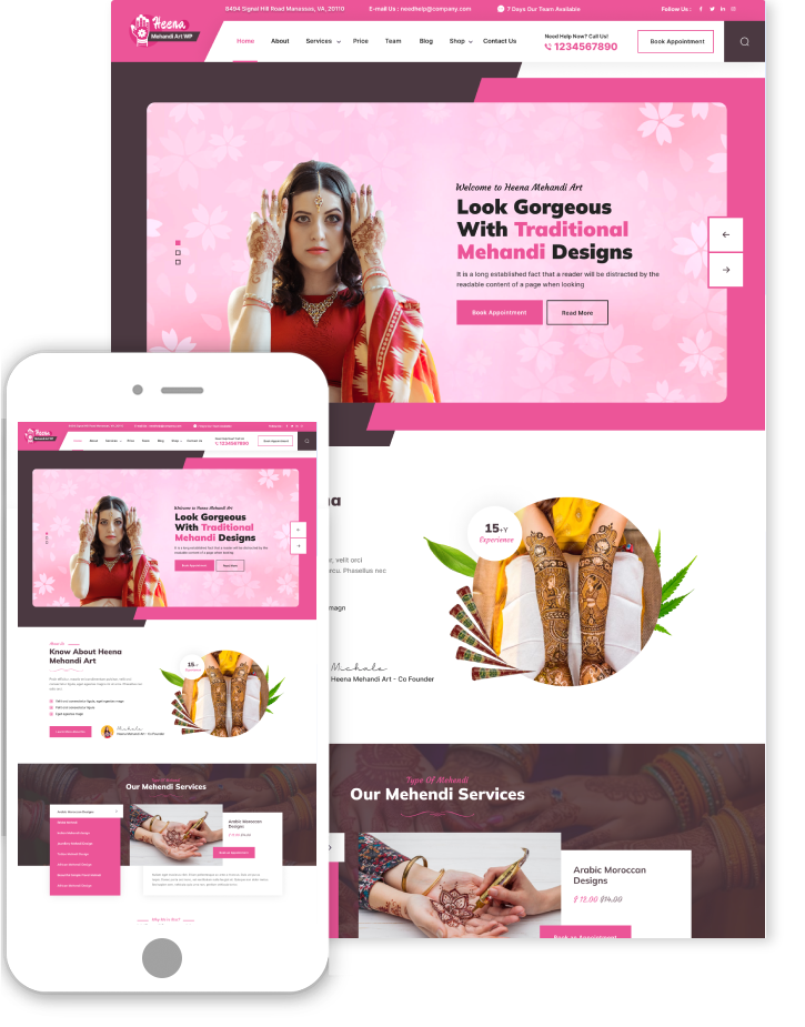 Mehndi Artist WordPress Theme